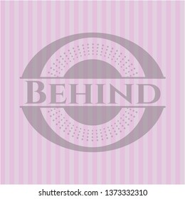 Behind retro pink emblem