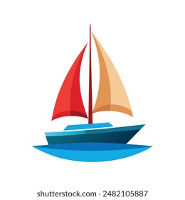 behind a sailboat vector on the horizon
