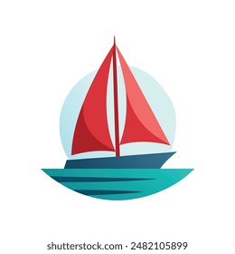 behind a sailboat vector on the horizon
