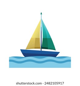 behind a sailboat vector on the horizon