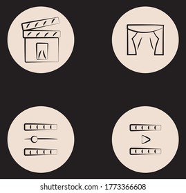 Behind the scene, vector illustration