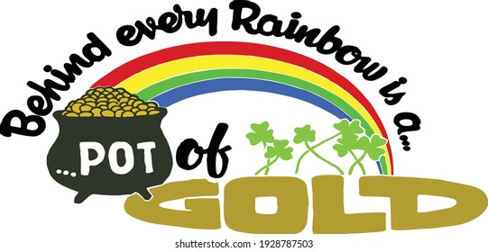 Behind this rainbow is a pot of gold.  A great cut file, this Saint Patrick's day clip art features a rainbow and pot of gold.
