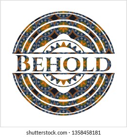 Behold arabic emblem. Arabesque decoration.