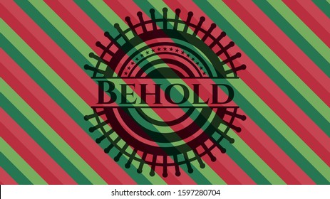 Behold christmas style emblem. Vector Illustration. Detailed.