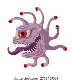 Monstro RPG de fantasia de contemplador com múltiplos olhos