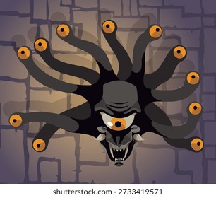 Monstro RPG de fantasia de contemplador com múltiplos olhos