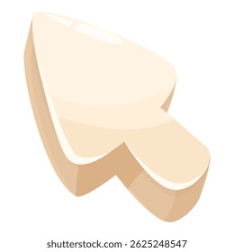 Beige 3d mouse cursor arrow pointing up and to the right, suggesting upward movement or progress