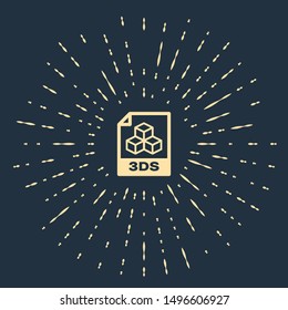 Beige 3DS file document. Download 3ds button icon isolated on dark blue background. 3DS file symbol. Abstract circle random dots. Vector Illustration