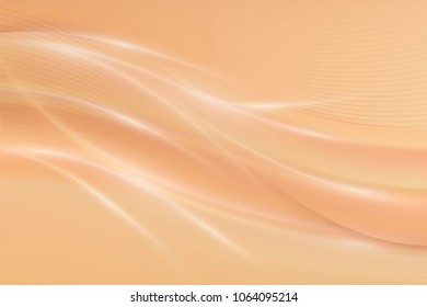 Beige abstract background with flashes of light and soft waves.