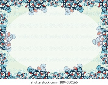 Beiger abstrakter floraler Hintergrund mit Spiralen für Visitenkarten und Postkarten