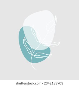 Beige abstract floral vector element