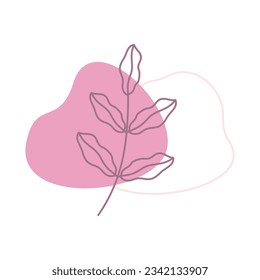Elemento vector floral abstracto beige