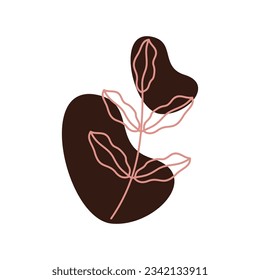 Beige abstract floral vector element