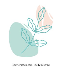 Beige abstract floral vector element