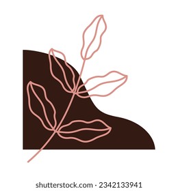 Beige abstract floral vector element