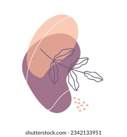 Elemento vector floral abstracto beige