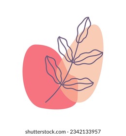 Beige abstract floral vector element