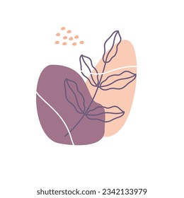 Beige abstract floral vector element