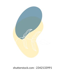 Beige abstract floral vector element