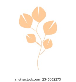 Elemento vector floral abstracto beige