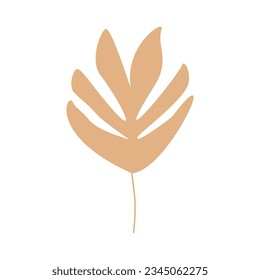 Elemento vector floral abstracto beige