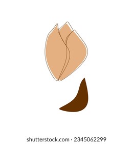 Beige abstract floral vector element