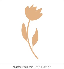 Beige abstract floral vector element