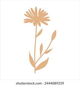Elemento de Vector floral abstracto beige