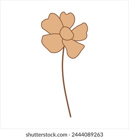 Beige abstract floral vector element