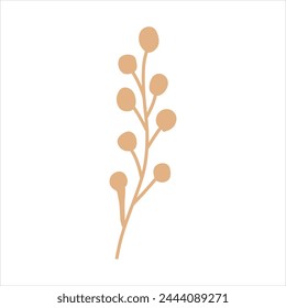 Elemento de Vector floral abstracto beige