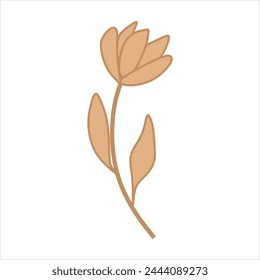 Beige abstract floral vector element
