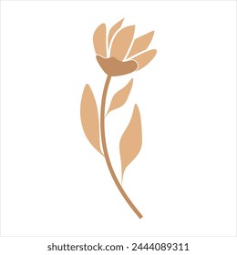 Beige abstract floral vector element