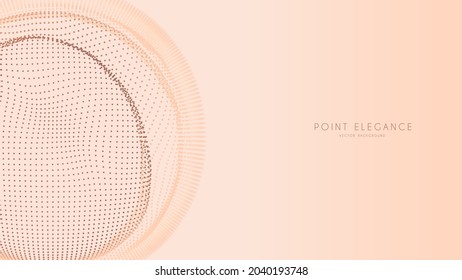 Beige abstrakte Glitzer-Punkt-Kugel-Hintergrund. Elegante, stilvolle futuristische Vorlage.