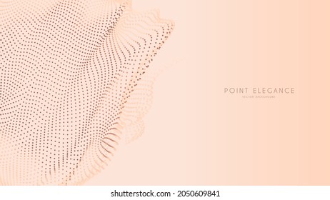 Beige abstrakte Glitzer-Punkt-Kugel-Hintergrund. Elegante, stilvolle futuristische Vorlage.