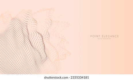 Fondo beige abstracto de la esfera de punto de brillo. Elegante plantilla futurista.