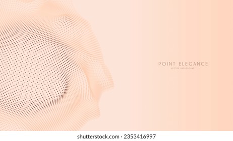 Beige abstrakte Glitzer-Punkt-Kugel-Hintergrund. Elegante, stilvolle futuristische Vorlage.
