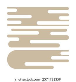 Beige abstract icon. Horizontal stripe motif. Smooth flowing lines. Minimal vector design.
