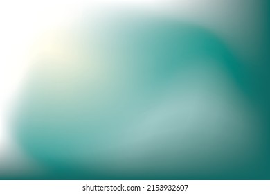 Beige abstract poster with light spot. Gradient mesh grid background. Green banner. Vector stock illustration