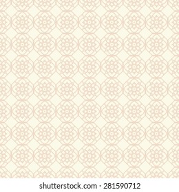 Beige abstract seamless ornament pattern. Vector background.