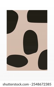 Beige Abstract Shape Artwork, Mid-Century Modern Printable Art, Digital Download, Minimalist Poster, Boho Home Decor