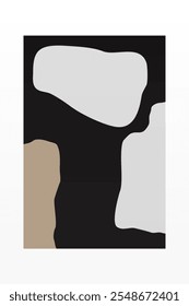 Beige Abstract Shape Artwork, Mid-Century Modern Printable Art, Digital Download, Minimalist Poster, Boho Home Decor