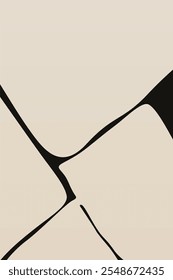 Beige Abstract Shape Artwork, Mid-Century Modern Printable Art, Digital Download, Minimalist Poster, Boho Home Decor