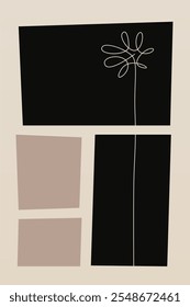 Beige Abstract Shape Artwork, Mid-Century Modern Printable Art, Digital Download, Minimalist Poster, Boho Home Decor