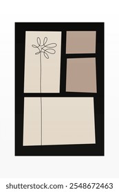 Beige Abstract Shape Artwork, Mid-Century Modern Printable Art, Digital Download, Minimalist Poster, Boho Home Decor