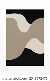 Beige Abstract Shape Artwork, Mid-Century Modern Printable Art, Digital Download, Minimalist Poster, Boho Home Decor