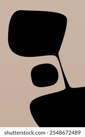 Arte de forma abstrata bege, Arte moderna imprimível do meio do século, Download digital, Poster minimalista, Boho Home Decor