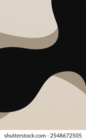 Beige Abstract Shape Artwork, Mid-Century Modern Printable Art, Digital Download, Minimalist Poster, Boho Home Decor