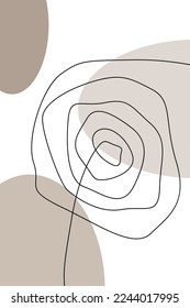 Beige Abstract Wall Art Decoration. Modern Wall Art Vector