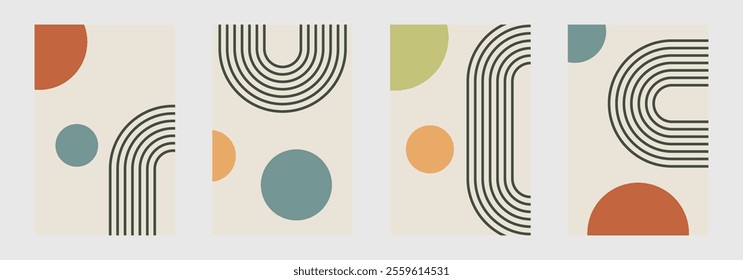 Beige Abstract Wall Art Decoration. Modern Wall Art Vector