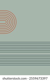 Beige Abstract Wall Art Decoration. Modern Wall Art Vector